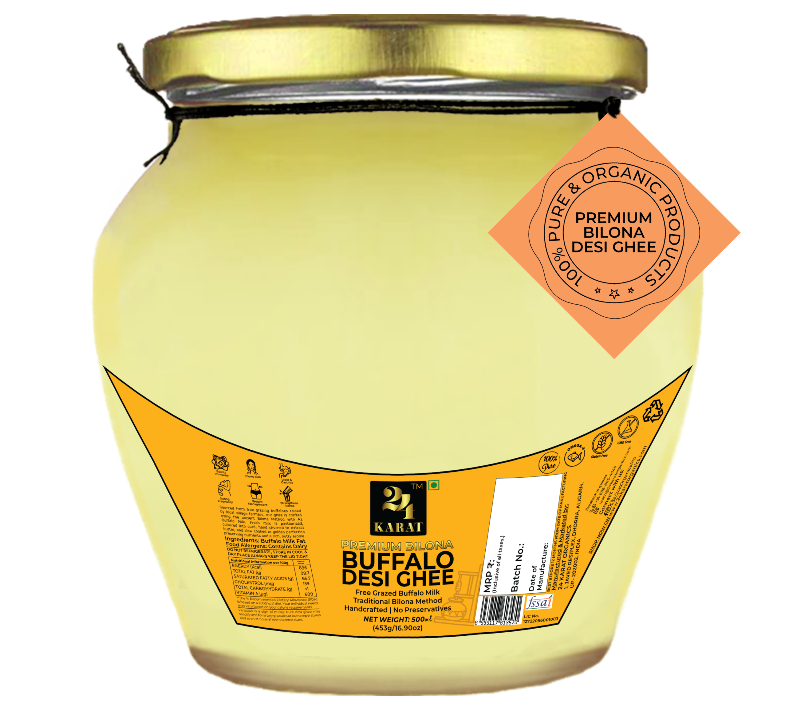 A2 Buffalo Bilona Desi Ghee 500ML - Image 9