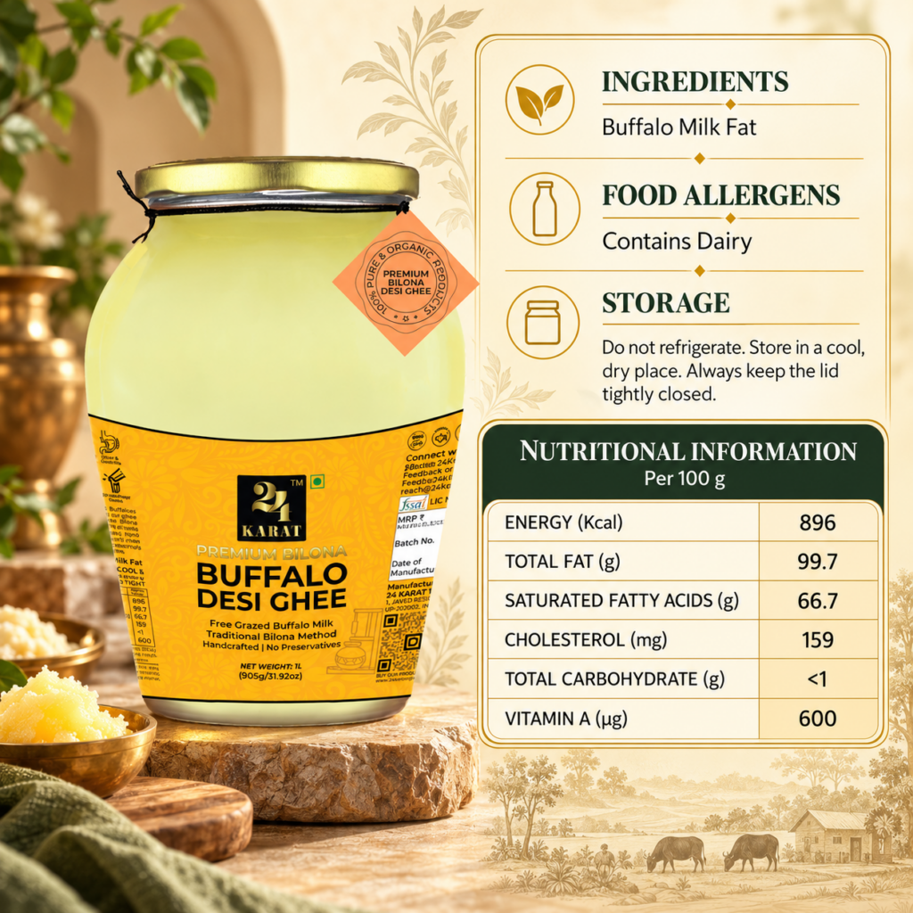A2 Buffalo Bilona Desi Ghee 500ML